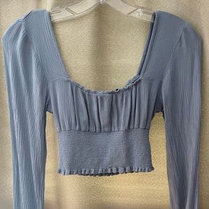 Periwinkle crop top long sleeve